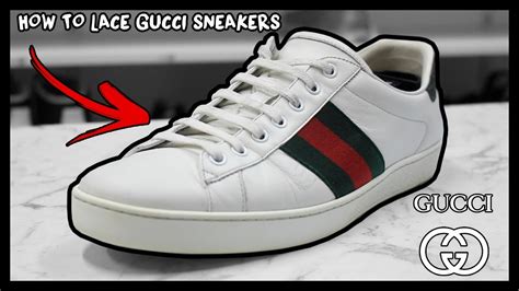 how to put laces on gucci sneakers|Gucci ace sneakers kingsnake.